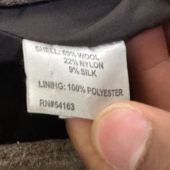 Calvin Klein Silk Wool Blend Brown Peacoat Jacket Women L Outerwear Winter Fall - Picture 8 of 15